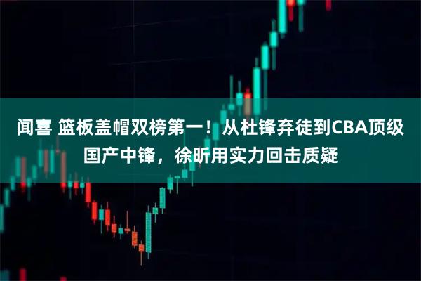 闻喜 篮板盖帽双榜第一！从杜锋弃徒到CBA顶级国产中锋，徐昕用实力回击质疑
